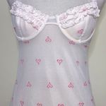 Adorable Mesh Heart Babydoll Slip Dress White Size undefined Photo 1