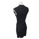 ZARA  Black Ribbed Knit Mock Neck Cap Sleeve Fitted Mini Sweater Dress Size L Photo 1