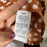 J. Crew Drapey Ruffleneck Top in Brushstroke Printed 365 Crepe XS Orange Photo 5