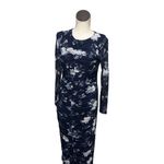 Abercrombie & Fitch NWOT   Long-Sleeve Mesh Midi Dress Navy Floral Medium Photo 5