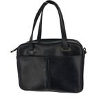 Liz Claiborne Vtg  Black Leather Hand Bag Tote Purse Classic Simple Minimalist Photo 0