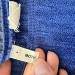 Anthropologie Moth Sheer Sleeve Detail Blue Sweater Top Size Medium Photo 7