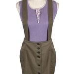 Gianni Bini Y2K linen blendābutton front overall mini skirtā6 Photo 0