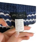 Yarn Art Blue/ White Striped Crop Knit Sweater Blue Size XL Photo 3