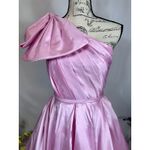 Mac Duggal  One Shoulder Large Bow Pleated Gown Ice Pink 2 Photo 5