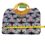 Lilly Pulitzer Straw Handle Tote Bag Navy Blue Buttefly Beach Travel Purse NWT Photo 7