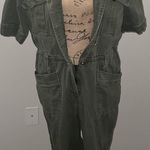 Democracy Olive Green Stretch Cotton Twill Jumpsuit Photo 0