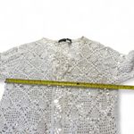 Vintage Y2K George Size XL Boho White Tie Front Coastal Crochet Cardigan Earthy Photo 4