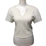 Alya Cream Ribbed Crop Top Photo 0