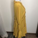 Boohoo yellow drape sleeve skater dress size 12 Photo 4