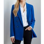 Anthropologie MAEVE x  Double-Breasted Oversized Blazer, Blue, 0 (US) Photo 1