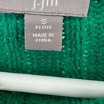 J.Jill  green cable knit S boatneck sweater casual holiday office winter colorful Photo 3