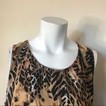 Vintage Dress Leopard Print Midi Sleeveless Brown Animal‎ Scoop Neck Casual Size 10 Photo 4