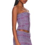 Danielle Guizio NWOT Guizio plaid purple wool blend corset Photo 2