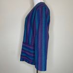 Vintage Striped Turquoise Purple Blue Wool Blazer Medium? Photo 2