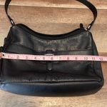 Aurielle Womens Leather Double Top Zippered Compartment‎ Shoulder Handbag Black Photo 8