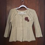 Vintage DKNY Y2K Babydoll Sweater Cardigan XS Tan Photo 1