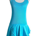 Ralph Lauren Black Label Drop Waist Tank Ruffle Dress Size M Blue Tiered Ribbed Size M Photo 0