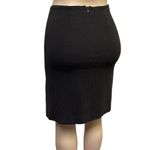 Gianni made USA Bodycon Leather Accent Front Slit Zip Back Lined Skirt Womens 4 Brown Photo 2