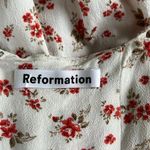 Reformation White Dress with Red Floral Print. Size 6 Photo 7