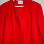 Pendleton Vintage  Red Suit Set Women's 100%‎ Wool Skirt Blazer 80s USA Photo 2