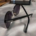 Nine West Chic Black Cat-Eye Metal Sunglasses Smoky Gray Lenses Photo 2