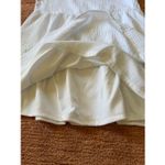 Adrienne Vittadini  White Cotton Puff Sleeve Tiered Dress Lined Textured S Photo 4