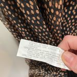 ZARA  Polka Dot Sheer Long Sleeved Dress‎ Black with tan dots sz S Photo 5