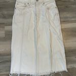 We The Free / Free People White Size 28 denim skirt with raw hem, waist is 14, length is 27 Photo 5