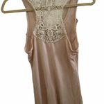 Forla Paris sleeveless mesh embroidered ruffled top blush and white size small Photo 3