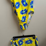 Jantzen  swimsuit yellow & blue with matching sarong floral Size 10 Photo 0