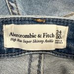 Abercrombie & Fitch  Womens Blue Distressed High Rise Super Skinny Denim Jeans 24 Photo 3