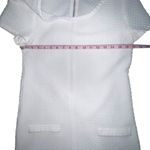 COMPTOIR DES COTONNIERS WHITE TEXTURED SHORT SLEEVE DRESS FAUX POCKETS SIZE 38 Photo 4