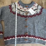 Stitch and Feather Fair Isle Toggle Cardigan sz L Gray Photo 7