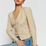 Reformation ๐๐ Callie Top - Yellow Plaid ~ 4 NWOT Photo 2