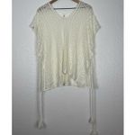 Zyia  Active Swimwear Cream Open Knit Swim Cover Up Boho Size Small Photo 1