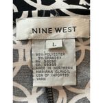 Nine West  Black White Wrap Dress Chain Link Pattern 3/4 Sleeve Dress L Photo 5