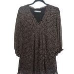 ZARA  Puff Sleeve Blacksand Polkadot Dress Size Large Lined Mini Dress Photo 1