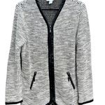 Joseph Ribkoff Faux Leather Trimmed Zip Front Jacket Top Size 12 Photo 0