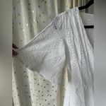 Japna  NWT Lined Eyelet Lace Short Bell Sleeve Flounced Ruffle Hem Wrap Dress M Photo 2