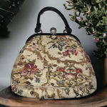 Vintage Carpetbag Handbag Needlepoint Tapestry by Jaclyn USA Photo 0