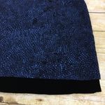 Penny Blue Dot Print Black Velvet Trim Detailed Chiffon Pencil Skirt Blue Size 2 Photo 7