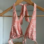 Helen Jon Women's Size M Bikini Mosaic Coral Triangle Top with Gold Hardware Orange Size M Photo 2