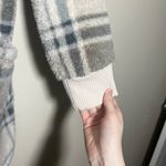 Koolaburra by Ugg Cozy Shaggy Plush Cardigan Rib Port Cream Plaid Photo 8