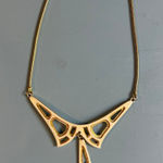 Vintage Necklace Geometric Shape White and Gold Large Geometric Photo 0