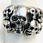 Cluster Skull Head Ring Silver Size 10 Photo 0