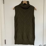 Banana Republic  | Olive Green Knit Cutout Sleeveless Turtleneck Sweater Dress, S Photo 1