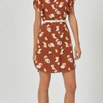 Equipment  Tortoise Shell Brown Flower Print Lorainna Silk Mini Dress size Medium Photo 15