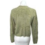 Rachel Zoe Green Faux Fur V Neck Button Down Cardigan Sweater Top Size M Photo 1