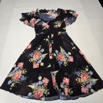 LPA  Button Up Midi Dress in Midnight Roses  Medium Photo 2